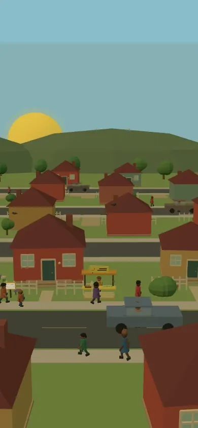 Lemonsville 3D neighborhood simulation around the lemonade stand